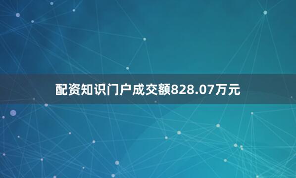 配资知识门户成交额828.07万元